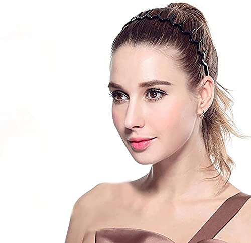 Donleeving 4 Pcs Plastic Tooth Hair Comb Headband, Comfort Wavy Toothed Hairband, Hard Headbands For Women Men Girls, 4 Styles #TOP2