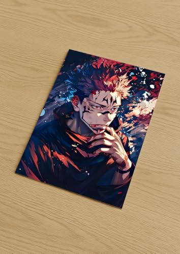 Image of NIJUKA Anime Printed Metal sheet Poster For Home And Room Decoration | For Anime Art Fans Boys And Girls (Sukuna 20 finger devil)