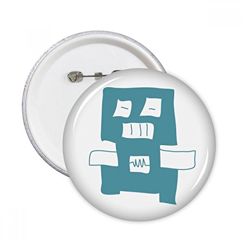 Pins Badge Bouton Univers et Robot Bleu, l'idée cadeau geek originale en lot de 5