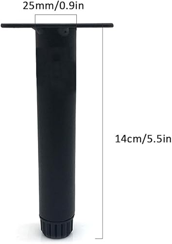 Miniatura 2 de Patas rectas de metal para muebles de armario, patas de sofá ajustables, patas de repuesto para armarios de baño/mesa de café, 0.787 in ajustable,