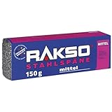 RAKSO Stahlspäne mittel - 150g, 1 Banderole, Entfernung von Beizschlamm, Reinigung von Metall, Stein, ideales Dämm -, Filtermaterial