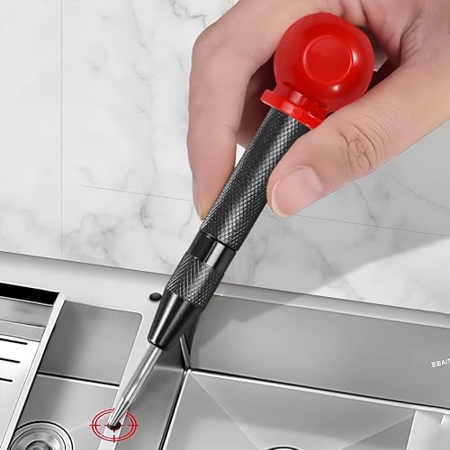 Black Automatic Center Punch, Glass Breaker Pen with Safety Cap for Car Emergency and DIY Use