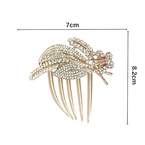 Image of BellaStella Premium Rhinestone Metal Side Hairpin Decorative Hair Bun Comb Bridal Wedding Hair Accessory For Women And Girls Pack of 1 Pc (White)
