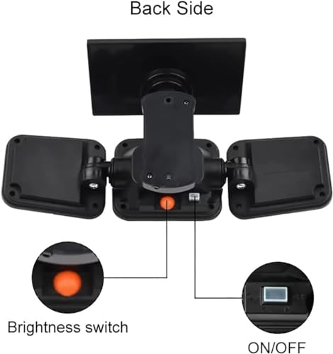 Image of Solar Motion Sensor LED Bright White Light Outdoor for Home Wall Room Balcony Garage Backyard Garden with 122 LEDs and 3 Adjustable Heads and Remote Control (Pack of 2)