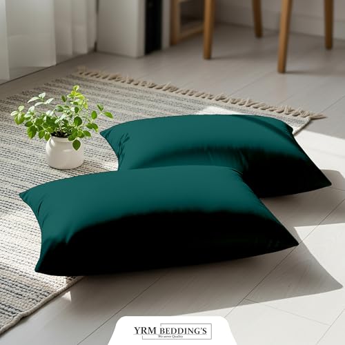 Image of YRM Bedding's - Egyptian Cotton 600TC Pillow Cover | Premium Pillowcases | Luxury Bedding-Export Collection | High Thread Count Durable & Breathable Covers - Teal | [17''x27''] Inches