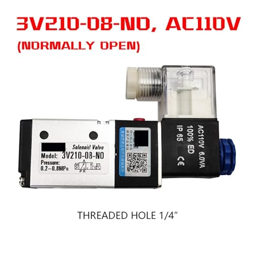 Válvula solenoide 3V210-08 NO AC110V neumática de 3 vías y 2 posiciones para control de aire de gas 3
