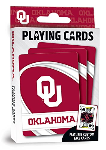 Image of MasterPieces NCAA Oklahoma Sooners, Playing Cards, Red, 4 inch X 0.75 inch X 2.625 inch