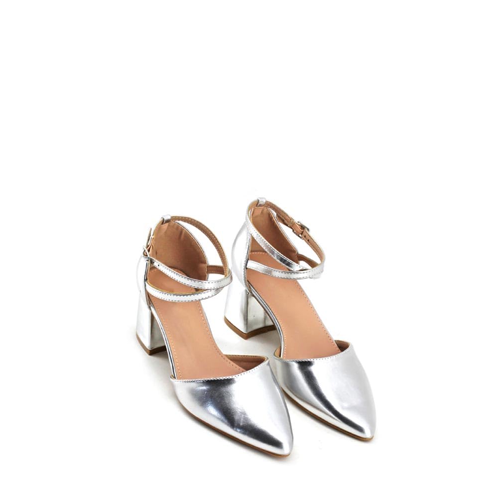 MODELISA - Zapatos De Tacón Bajo Salón Hebilla Pulsera Tobillo Boda Noche Fiesta Novia Mujer