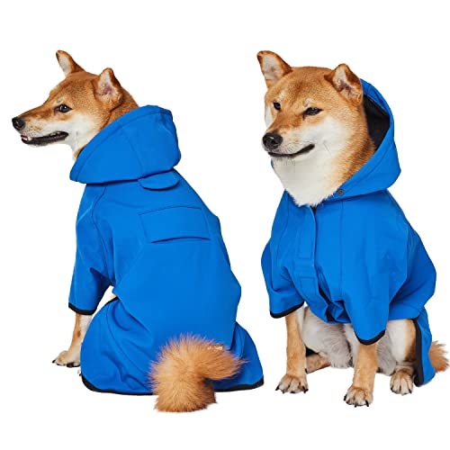 Veste imperméable chien avec trou harnais coupe-vent à capuche 66cm - 4