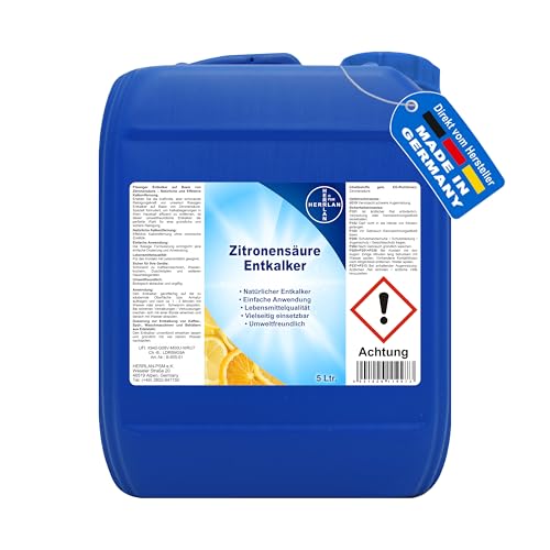 HERRLAN Zitronensäure Entkalker 5 Liter für Haushalt & Oberflächen