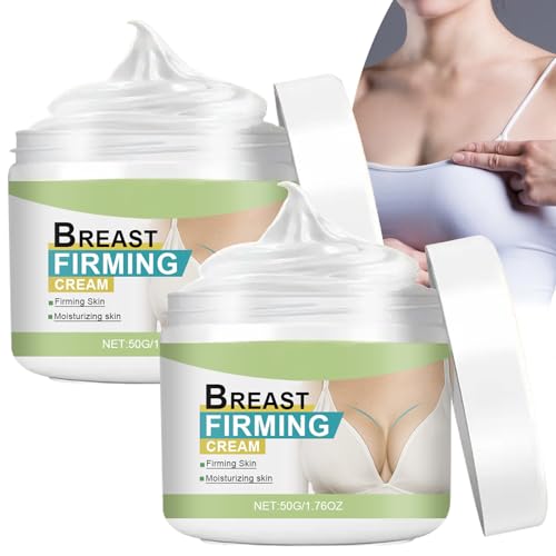 Image of Natural Breast Firming & Lifting Cream with Collagen, Skin Tightening Body Lotion for Sagging Skin, Overnight Toning Full Body Sculpting Cream for Chest, Arms & Bust, Breast Massage Serum (2PCS)