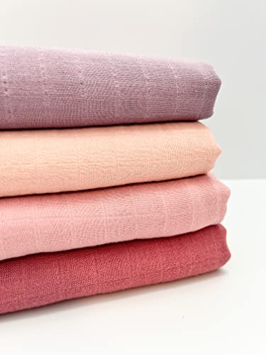 Image of Premium Swaddle Blanket by BWD - Bamboo Viscose & Organic Cotton - Baby Girl Swaddle Set for Newborns and Infants, Muslin Baby Blanket, Ultra-Soft Luxury - 47 Inches (Dusty Blush)