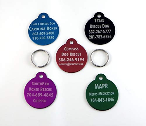 LazrArt 50 Engraved Pet Rescue Tags for Cats & Dogs