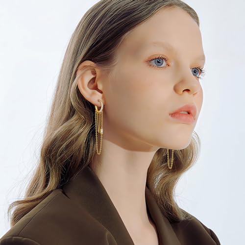 Boucles d'oreilles créoles pendantes avec boîte cadeau pour anniversaire - 5