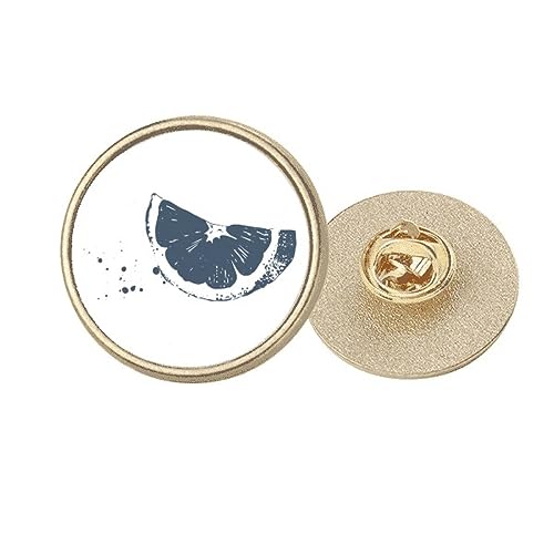 Broche ronde citron en métal doré bijou vêtement fruit taille M