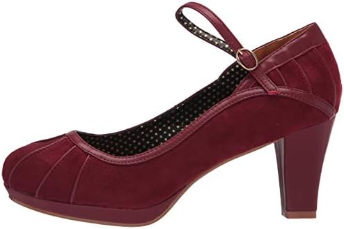Bettie Page womens Vintage Style Pump, Burgundy, 9 US | Image 7