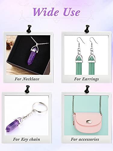 30 Pieces Hexagonal Natural Crystal Pendants Pointed Crystal Quartz Stone Pendant Bullet Shape Healing Stone Pendants Diy Gemstone Crystal Pendant For Necklace Jewelry Making (Multi Colors) #TOP3
