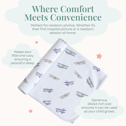 Image of Caden Lane Baby Swaddle & Receiving Blanket, Soft, Breathable & Temperature-Regulating Bamboo Viscose Fabric for Swaddling Newborns, Gender Neutral Infant Blanket for Boys & Girls, First Class