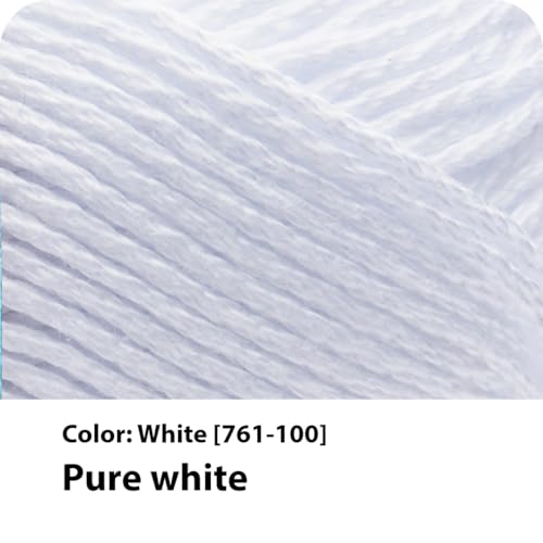 Image of Lion Brand Yarn, 24 /7 Cotton Yarn, White, 1 Pack | Light Worsted 100% Mercerized Cotton Yarn for Crochet, Knitting, Craft, 185 Yards of Natural Fiber for Tees, Bags, Dishcloths