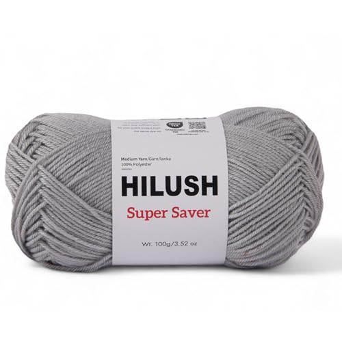 Image of SUPERSAVER, Poly Yarn Supersoft Hand Knitting Wool Ball, (1 Ball /100 Gram Each) Ball Suitable for Craft, Crochet, Amigurumi, Embroidery, Toys, Garments, Flowers and Hobby Projects , 2 Fine , Shade no (grey)