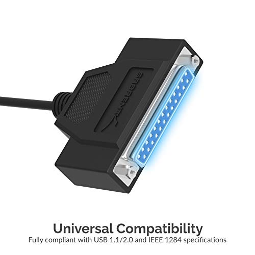 SABRENT USB 2.0 to DB25 IEEE 1284 Parallel Printer Cable Adapter [HEXNUT Connectors] (CB-1284) - Thumbnail 3