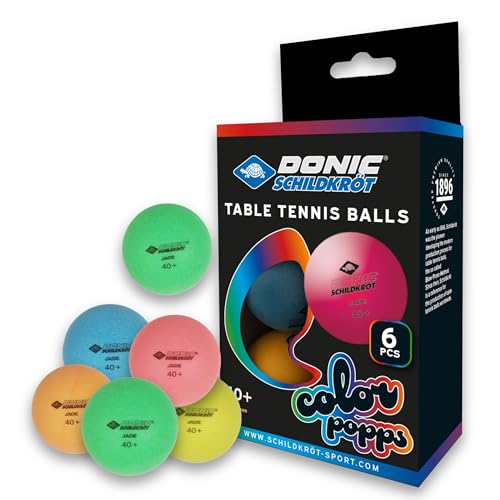 {Ping Pong Balls 5 Stars Ping Pong Donic-Schildkröt Pelota de Tenis de Mesa 649015, Colour Popps, Calidad Poly 40, Paquete 6X