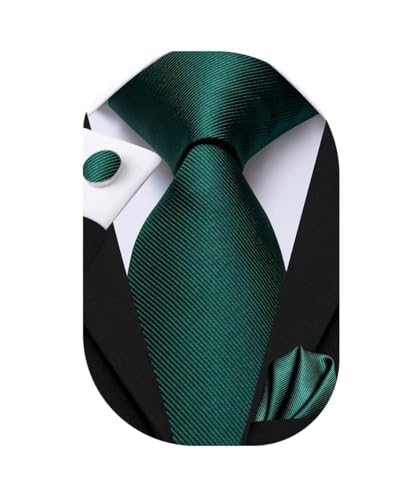 Image of Dubulle Mens Paisley Floral Silk Tie for Men Striped Necktie and Pocket Square Cufflinks Set Wedding Business