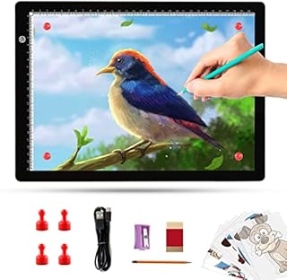 TOHETO A4 Ultra-thin Portable LED Light Box Tracer with 4 Magnets, Type C USB Power Cable Stepless Dimmable Brightness Tracing Light Pad for Weeding Vinyl Tattoo Drawing X-ray Viewing Diamond Painting