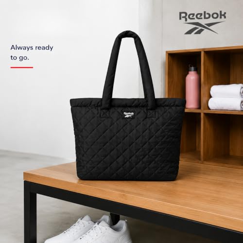 Image of Reebok Womens Tote Bag - Lightweight Carry On Puffer Quilted Tote Bag for Travel Work Travel and Daily Essentials