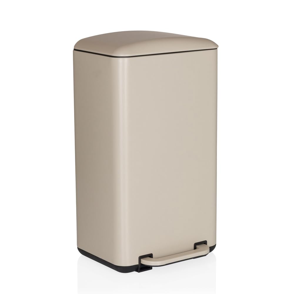hjh OFFICE Mülleimer Küche – 30 Liter, Softclose, mit Inneneimer, Beige