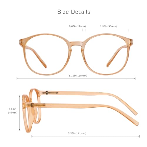 Image of VisionGlobal Blue Light Blocking Glasses for Women Men, Oval Frame Computer Reading Glasses(Champagne, +5.75 Magnification)