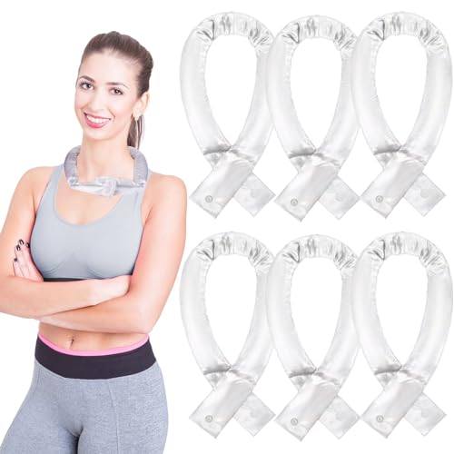 Image of Cozypower 6 Pcs Cooling Neck Wraps with Button Cooling Bandana Neck Cooler Scarf for Hot Weather Ice Neck Wrap Summer Outdoor