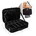 Carrywell Makeup Bag Travel Case, Not-Made In China, Hard Train Case for Cosmetics, Portable Beauty Artists Organizer, Storage Box With Adjustable Dividers For Make Up and Brushes, Medium Black