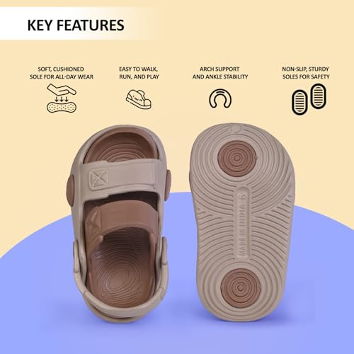 Image of GLJ Kids Comfort Clogs Sandals For Boy And Girl, 1 to 4 Years, Two-Strap Design, Easy To Wear Slip On, Dust and Waterproof, 7101