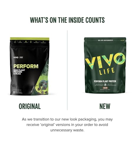 Vivo life Perform Veganes Proteinpulver - Gesalzenes Maca Karamell, Pflanzlich, 7 Portionen, mit Hymalayasalz von Punjab Pakistan, Erbsen & Hanf Mischung mit BCAA, 266g