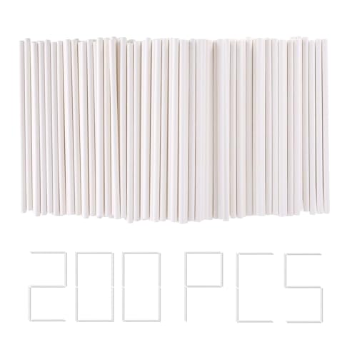 Shirene Baton Pop Cake,200 Pièces Batonnet Pop Cake 10cm Sucette Baton Sucette Pop Cake Bâtonnets en Papier pour Gâteaux pour Faire des Sucettes des...