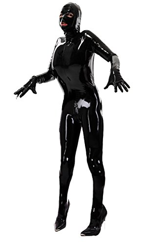Queenshiny® Licra de Cuerpo Completo Segundo Juego de la Piel de Color Negro Brillante Zentai (M)