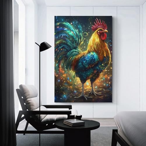 Cuadros decorativos en lienzo de gallo para salón y paredes de casa 3