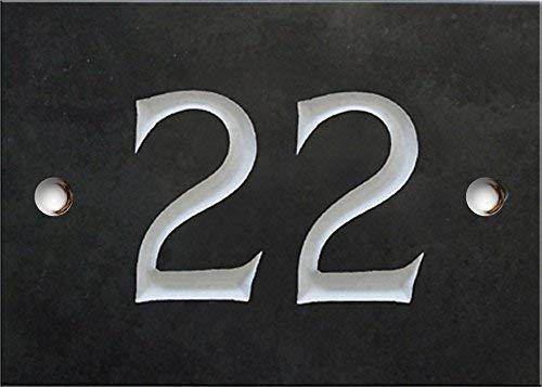 Engraved Slate House Number Sign - 1 to 99 (Select Your Number here) - Number 22 (Same Day Dispatch by 1st Class Post!!!) โ image 1