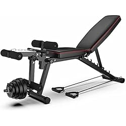 Maquina Para Extensiones De Piernas HGTRH Banco De Pesas Recto, Banco De Abdominales Plegable, Banco Musculacion Profesional Multifunción Gimnasio En Casa Entrenamiento De Fuerza Fitness 200kg De Capacidad De Peso
