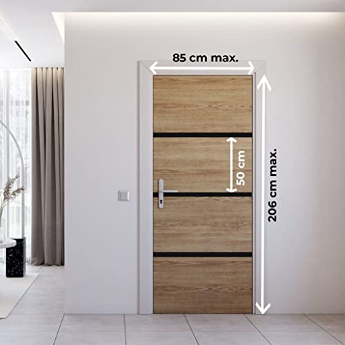 Nordlinger Pro Türrenovierungsset Eiche Natur 890513-4 Furnierblätter 85 x 50 cm & 3 Profile schwarz 85 x 2 cm