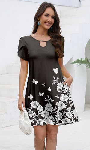 Image of COSSEN Women's Summer Casual Tshirt Dress Crew Neck