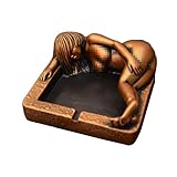 oocc Sexy Women Beauty Figurine Ashtrays Cigar Ash Tray for Home Coffee Pavilion Restaurant Bar Decoration (Golden)