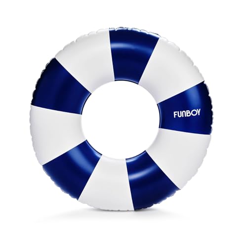 FUNBOY Vintage Navy Stripe Inflatable Kids Pool Float Tube 34" | Pool Floats for Kids |Inner Tube Swimming Pool Toys Swim Rings | Swimming Pool Accessories & Pool Lounger Float for Pool Party & Summer by FUNBOY - Used condition - CA$22.78