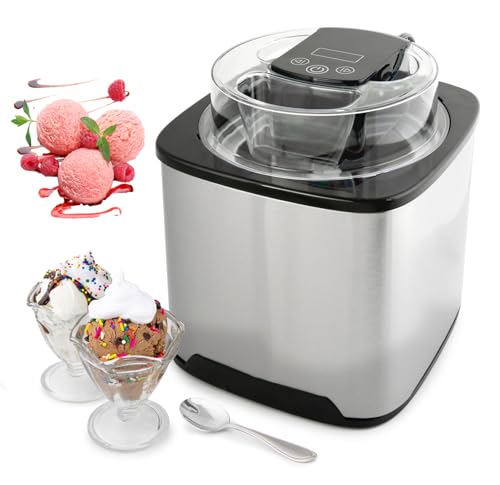 Soft Serve - Máquina de helado con pantalla LED para helado casero, sorbete y yogur congelado, máquina automática de postre de fácil limpieza