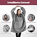 Good Nite Decke mit Ärmeln für Frauen und Männer Sherpa kuscheldecke Tragbare Decken Adult Cosy Sweater Tragbare Warm Decken Übergroßer hoodie mit Taschen Grau （80x85cm）