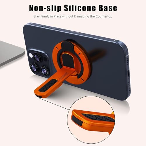 Image of Zitel for MagSafe Double-Sided Magnetic 360 Rotatable Phone Grip Finger Ring Holder Stand Compatible with iPhone 17 16 15 14 13 12 Pro Max, Samsung, Pixel 10 & Android Smartphones