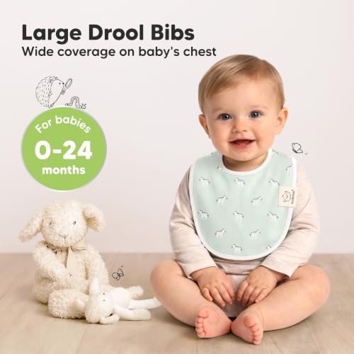Image of KeaBabies 8-Pack Organic Baby Bibs for Drooling and Teething (Wilderness) | Soft Cotton Bibs for Baby Girl, Boy, Extra Absorbent, Easy to Clean & Put On, Toddler, Newborn, Infant 0-24 Months