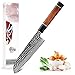 XINZUO 18cm nóż Santoku Nóż kuchenny, 67 warstw Nóż szefa kuchni ze stali damasceńskiej Nóż szefa kuchni Nóż azjatycki ze stali wysokowęglowej Japoński nóż-ergonomiczna rękojeść z drewna pustynnego-seria Zhen