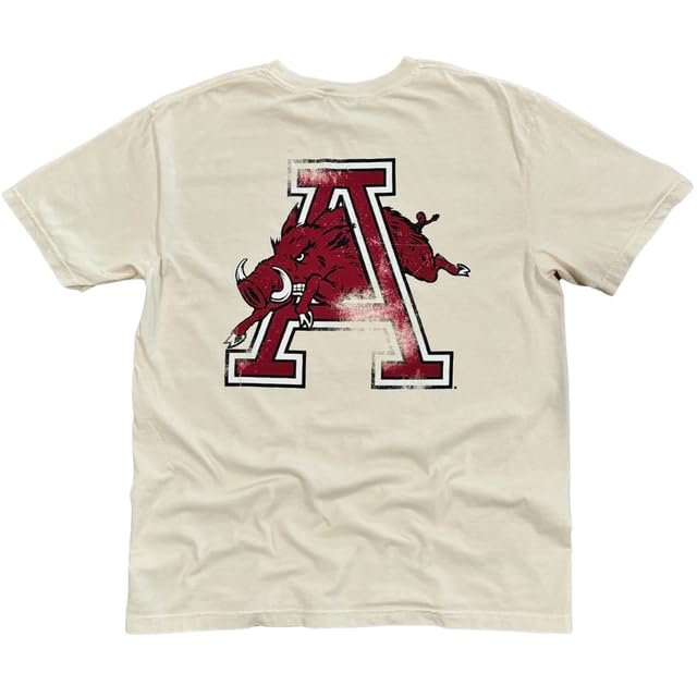 Arkansas Razorback Charger Tee, Officially Licensed NCAA, 100% Cotton, Men's and Women's SM-2XL